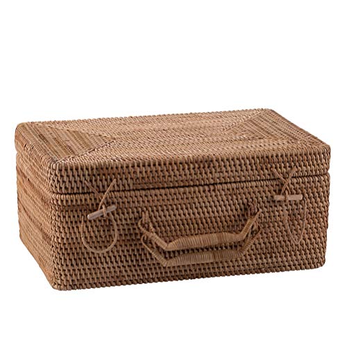 GUANKAOBING Handmade Rattan Portable Storage Box Storage Basket (Color : B) (A)