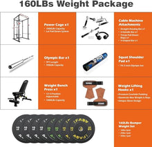 PRODC Multi-functional 160lb Power Cage Home Gym Set, Adjustable Pullup Squat Rack 1000lbs Capacity Fitness Barbell Rack