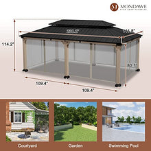 MONDAWE Cedar Wood Gazebo 12x20Ft Hardtop Pavilion with Netting