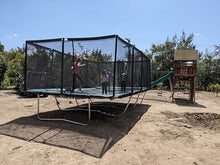 Galactic Xtreme Outdoor Rectangle Trampoline 10x23 Ft with Net Enclosure Black and Green