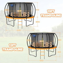 Kiivakii Outdoor Trampoline with Basketball Hoop & Enclosure Net Orange
