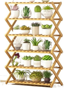 Plant Stand Plant Pot Stand Flower Stand Bamboo Wood Plant Shelf Folding Flower Display Stand Indoor Display Stand Home Patio Garden Plant Shelf Plant Stands Indoor ( Color : A , Size : 91*31*70cm )