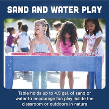 Constructive Playthings Sand and Water Activity Table for Kids Ages 1-3, Blue/Red