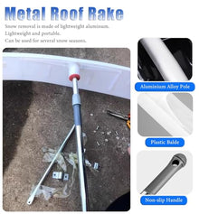 House Roof Snow Shovel Telescopic, Heavy Duty Snow Rake Removal Tool for Rv Gazebo, Lightweight Rooftop Snow Scraper with 30.5" Wide Blade