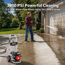 Gas Powered Pressure Washer 3800 PSI, 2.5 GPM High Power Washer, 212CC Engine with 5 Spray Tips—Ideal for Houses, Driveways, Cars, and Concrete Surfaces