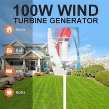 Jiayiyoux Windmill Wind Turbine Generator, 100W Portable Vertical Helix Wind Power Turbine Generator with Controller, 3 Blade Wind Generator Kit for Home Energy Supplementation,White,24V