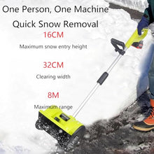 GESAIDES Electric Snow Shovel, 32cm Snow Shovel, Snow Blower with Adjustable Front Handle, for Patio Deck Driveway(2 Battery)