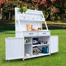 Wooden Potting Bench with Storage Cabinet for Garden Tasks, Sturdy Work Surface and Tool Organization for Patio or Greenhouse
