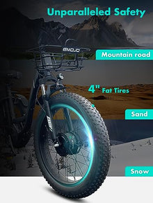 EMOJO Caddy Pro Fat Tire Electric Tricycle Hydraulic Disk Brakes Ebike Trike 7 Speed Pedal Assist 3 Wheel Electric Bike 48V 15.6Ah Battery LCD Display Apple Red