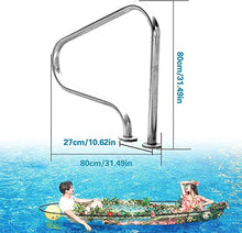 Pool Handrails Pool Handrail Swimming Pool Hand Rail Ladder Step Handrail 31.49" X 31.49" X 10.62" Stainless Steel Handle Swimming Pool Stair Rail