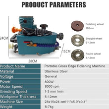 Electric Small Glass Edging Machine,Edge Glass Grinding Machine 8000r/Min,Portable Glass Edger,Wheel Straight Round Bevel Edge Grinder Polishing Edge Machine,5mm