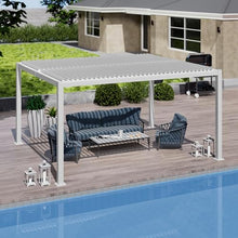 Kozyard Outdoor Louvered Pergola with Adjustable Roof White 12' x 14'