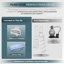 Blue Wave San Pedro 15x30-ft Oval 52-in Deep Hard Sided Steel Wall Above Ground Pool with 6-in Top Seats, 5-in Verticals, Skimmer & Vinyl Liner - 9,900 Gallon Cap for Family Swimming & Recreation