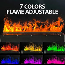 Water Vapor Fireplace, 3D Vapor Fireplace, Realistic Atomized Flame, Built-in, 7/ Multiple Lighting Colors, with Remote Control, Electric Steam Fireplace,1000mm-7colors-remotecontrol