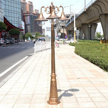 CUTPOIY 3-Lights Pillar Lamp Outside Pole Lantern Rainproof Fence Post Lighting for Backyard Garden (Bronze-99.21)