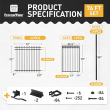 Fencer Wire 76FT Heavy Duty Pinnacle Fence Barrier Kit Black