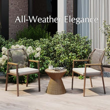 Coreporch Aluminum Outdoor Patio Dining Chairs, Light Brown, Set of 6