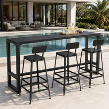 MISXEOE Outdoor Bar Height Table, Extra Long Patio Bar Table All Weather