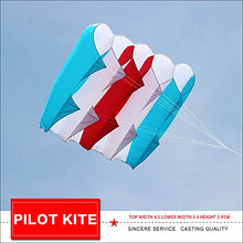 Yingfeida Giant Soft Inflatable Pilot Kite 5-Hole Large Tractor Lifter Blue White