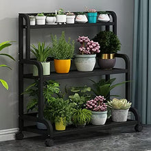 MIIKHI Plant Stand with Wheels Ladder Plant Shelf Flower Stands for Indoor Plants Metal Balcony Racks Garden Plant Holders