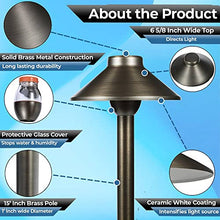 MIK Solutions LED Pathway 124 Landscape Light (6 Pack) 12V Solid Brass Low Voltage LED Light G4 3.5W 2700K Bulb Outdoor Mushroom Security Garden Patio Deck Pool Area Light for Beautiful Bright