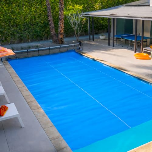 The Cover Guy Solar Pool Cover | Extreme 16-Mil Thickness | 16 x 32 ft | Rectangular | Insulates Water + Protects Pool from Debris