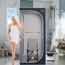 Kaimei Large Portable Steam Sauna Tent | Full Body Relax & Detox | Easy Assembly | Home Spa with Stainless Steel Frame & Remote | Black