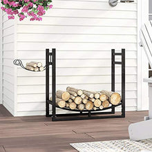 JDXQBLD 30 Inch Tall Heavy Duty Firewood Racks 3ft,Indoor/Outdoor/Patio/Deck Log Rack with Kindling Holder,Black