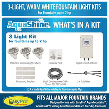 EasyPro WFL3-100 AquaShine White Fountain Light Kit. 3 Lights. 100' Cord