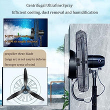 sdneNest 320W Industrial Outdoor Misting Pedestal Fan High Velocity Oscillating Fan with 3 Speed Moving Standing Fans W/Standalone Misters Tank Easy to Clean Space Cooling (Black 380W/30in)