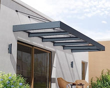 Palram - Canopia Sophia XL 5000 15' x 5' Door/Window Awning, Gray/Clear