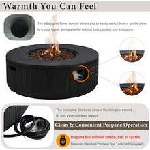 Merax 38'' MGO Propane Outdoor Fire Pit with Vertical Stripe Design, Brown