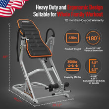 HARISON Heavy Duty Inversion Table for Back Pain Relief 350 LBS Capacity with 3D Memory Foam Black+Red