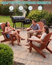 PLUUV Adirondack Chair Set of 6, Fire Pit Chair with Cup Holder, Terracotta