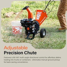 WOODKINGO Mini Wood Chipper Shredder Mulcher Heavy Duty 7HP Compact Design 3" Inch Max Capacity 212cc Gas Powered Engine 4-Stroke Fast Chipping Chopping for Forestry, Gardens,Landscaping(WK-02)