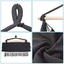 LUCBEI Swings Seats Garden Chair Hanging Hammock Chair Swing Deluxe Outdoor Indoor Garden Furniture Hanging Rope Chair with Pillow Porch Decor Play Set Swings (Color : Dark Grey)