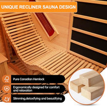 Amocane Infrared Hemlock Wooden Sauna Room with Recliner, Oxygen Bar, 1-2 Person, Left Sauna Room