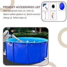 Zfmnoyev PVC Frame Above Ground Fish Pond, Large Collapsible Canvas Stock Tank Pond, Multi-Purpose Above-Ground Water Reservoir, for Koi Culture Agricultural Irrigation(5x1.2m/196.9x47.2in)