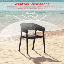 Costaelm Outdoor Patio Dining Set, 7 piece Dining Table Set, Breakfast Coffee Bar Table and Chairs of 6, Stackable Dining Side Chair, Patio Bistro Deck Furniture, Black