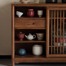 GKOKG Coffee Tables Chinese Style Tea Cabinet Wooden Sofa Side Table
