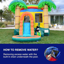 HERO KIDDO Tropical Breeze Bounce House Water Slide Inflatable Yellow Green