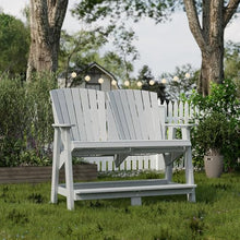 Wildridge Heritage Double High Adirondack, Light Gray - Outdoor Weather Resistant Poly Furniture for Patio