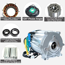 ZHOZHUT 1500W-3000W Brushless DC Motor with Permanent Magnet Electric Tricycle Motor 60V / 72V High Torque DC Motor with 18-Tooth Shaft, High-Power Brushless Motors for DIY Tricycle,1800w60v,4600RPM