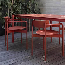 JOSOGO Patio Metal Arm Chair Desk, Patio Furniture Outdoor Chairs and Table for Outside, Garden,Patio & Garden(D)