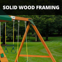 Gorilla Playsets Ozark II Wood Swing Set with Green Vinyl Canopy