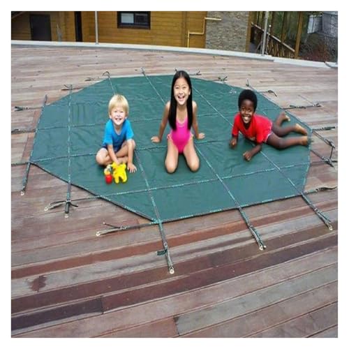 LZMZMQ Round Pool Safety Cover 6 8 10 12 15 18 24 30 ft, Heavy Duty Green Mesh Winter Pool Covers for Children & Pets Safe Guard, Custom Size(32ft/980cm)