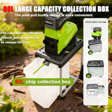 pedenencelia Garden Shredder Electric 2800w, with 60l Box and Overload Protection, 5000r/Min Garden Chipper for 45mm/1.77" Branches, Tree Shredder, Mulcher & Branch Shredder
