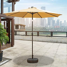ntumLeap Parasol, Outdoor Solar Umbrella Led Lighted Patio Umbrella Table, with Tilt and Crank, for Garden, Deck, Backyard, Pool and Beach,Khaki-3m×3m