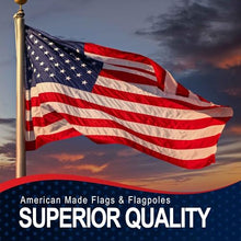American Flag 10x19 Made in USA – Heavy Duty Outdoor US Flag Premium 200D SolarMax Nylon, Embroidered Stars & Sewn Stripes, Durable Canvas Header with Rope and Thimbles – Collins Flags