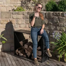 IEDFHJU Firewood Rack Firewood Rack Outdoor Steel Fireplace Storage Log Decorative Indoor/Outdoor Wood Holder